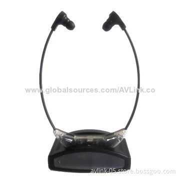 Hearing-aid In-ear Under Chin Double Wireless TV Headset with Infrared Charging Station Transmitter